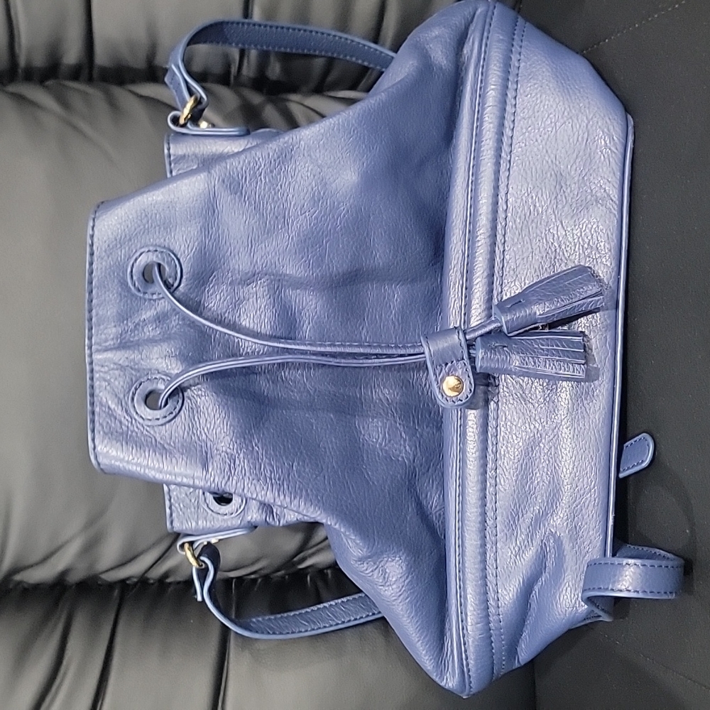 Drawstring Leather Bucket Bag
